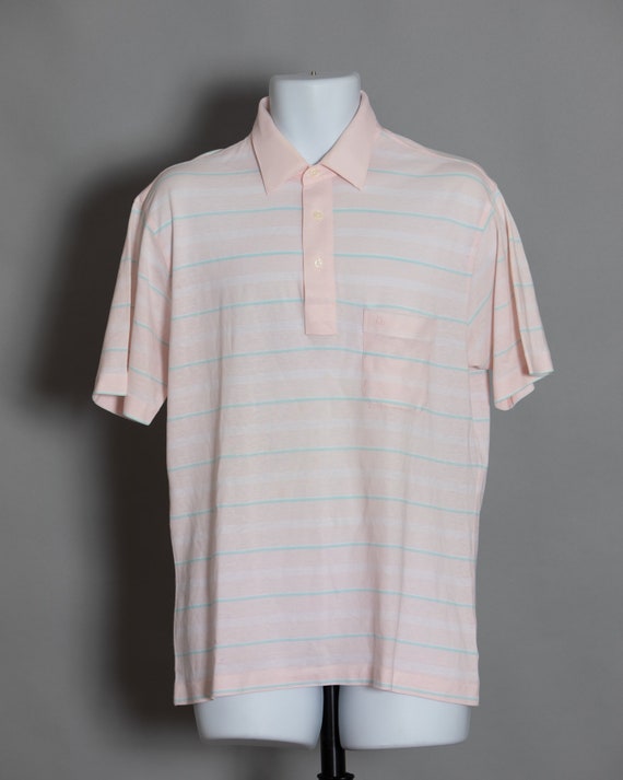 80s 90s Light Pink Men's Polo Shirt 