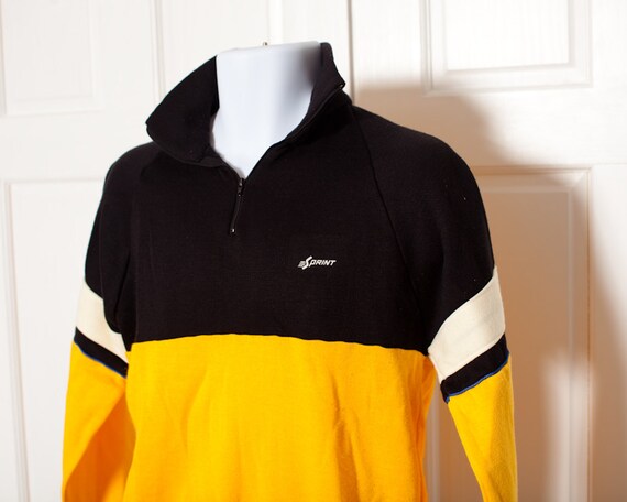 yellow black sweatshirt
