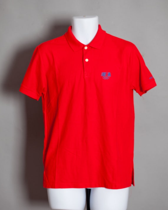 Vintage 80s 90s USA Olympics red Polo Shirt - image 2