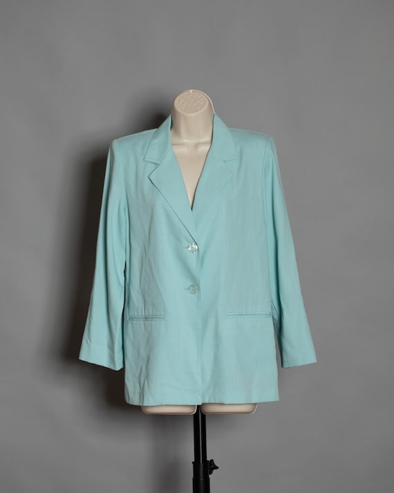 80s 90s Women's Light Blue Blazer SAG 