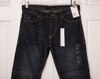 2000s Calvin Klein Slim Fit Straight Leg Jeans - dark blue - 30 x 30