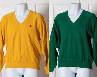 90s Men's V-Neck Sweater Polo by Ralph Lauren
