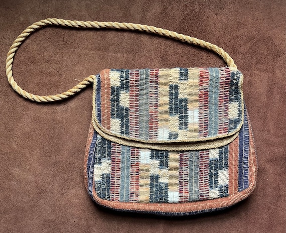 70s 80s women’s rope strap purse - image 1