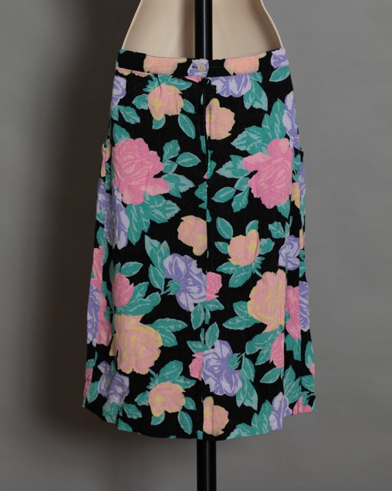 80s 90s Colorful Women's Floral Skirt - Danielle B - image 4