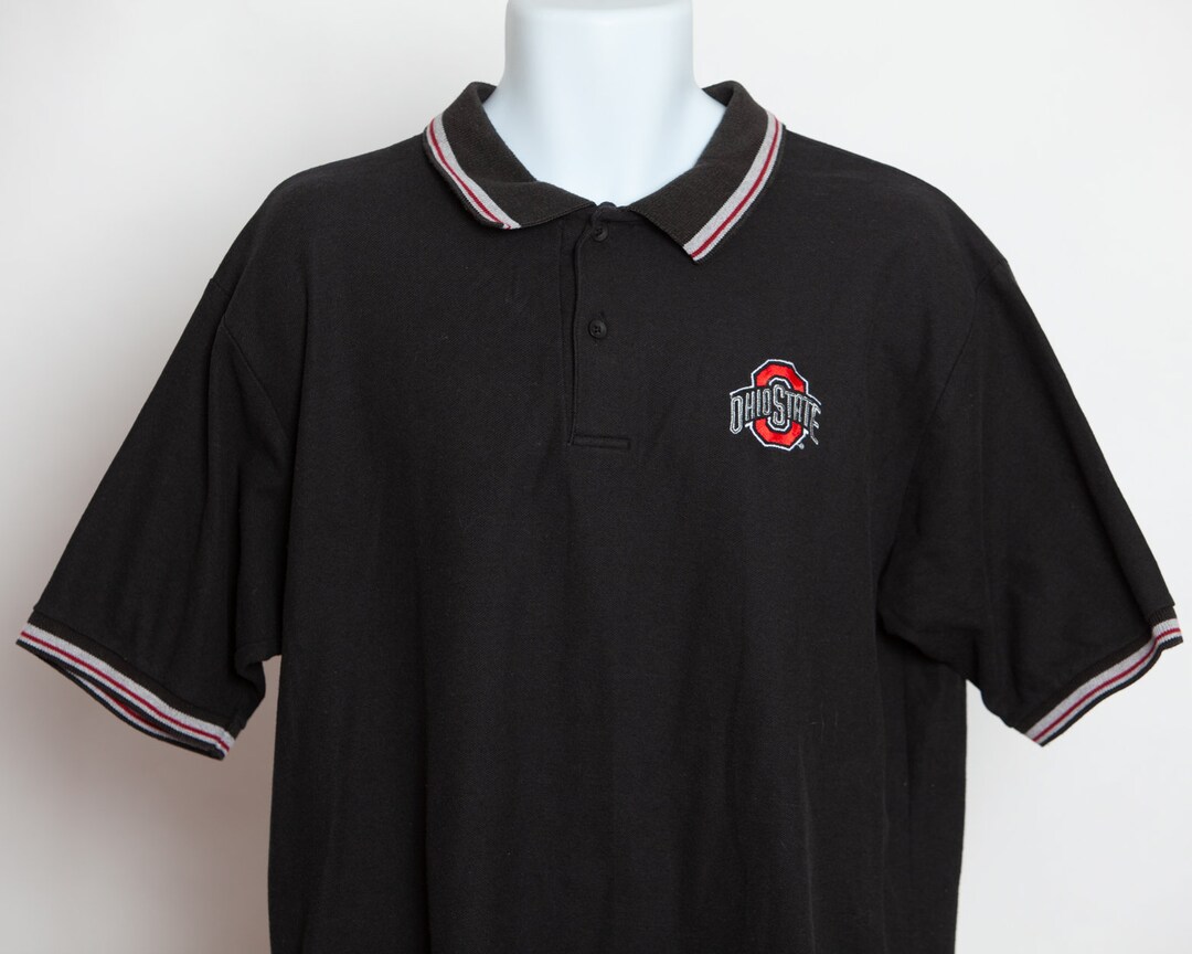 Ohio State Men's Polo Shirt Black and Red - Etsy