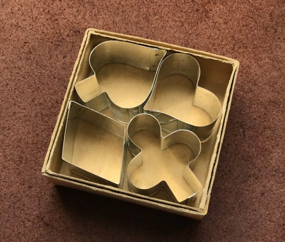 Vintage Small Cookie Cutters Playing Cards Suits 