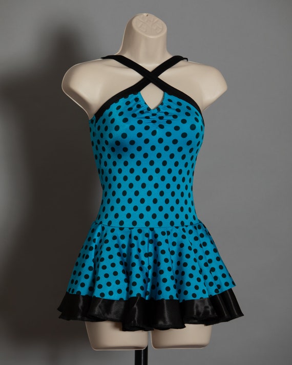 90s 00s Polka Dot Dance Outfit stretch