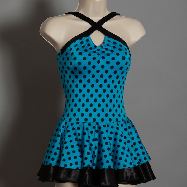 90s 00s Polka Dot Dance Outfit stretch