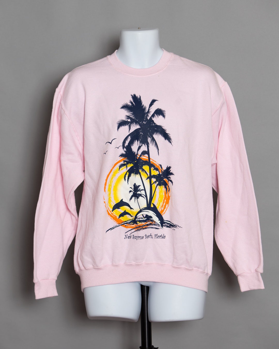 90s New Smyrna Beach Florida Light Pink Sweatshirt - Etsy