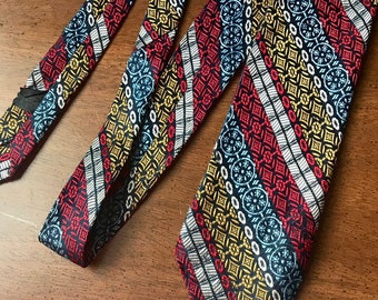Vintage 70s 80s retro colorful mens necktie