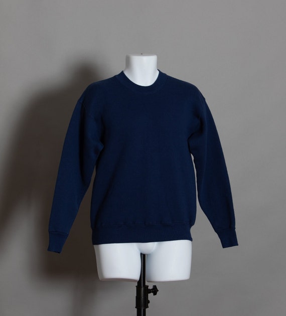 GreatWhiteVintage 80s 90s Navy Blue Crew Neck Sweatshirt