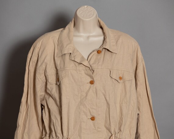 90s Khaki Women's Button Front Jacket Top - DOCKE… - image 2