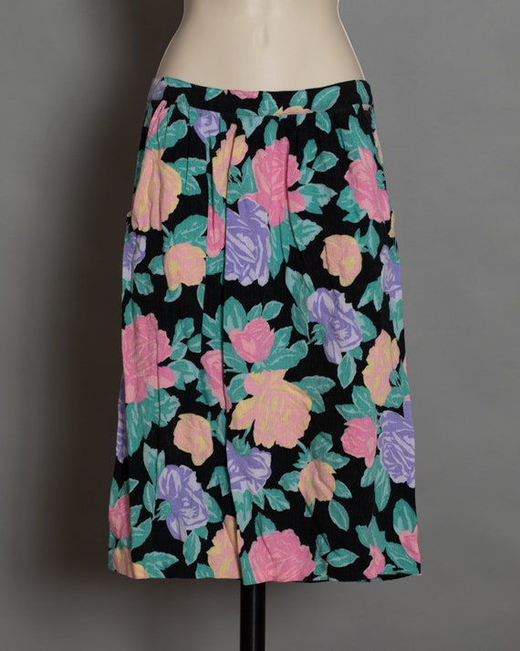 80s 90s Colorful Women's Floral Skirt - Danielle B - image 5