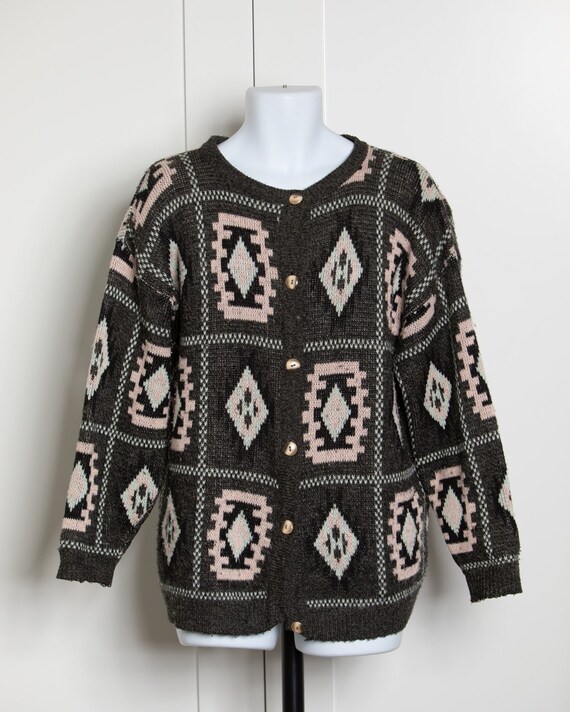 80s 90s Sweater Cardigan - Carriage Court