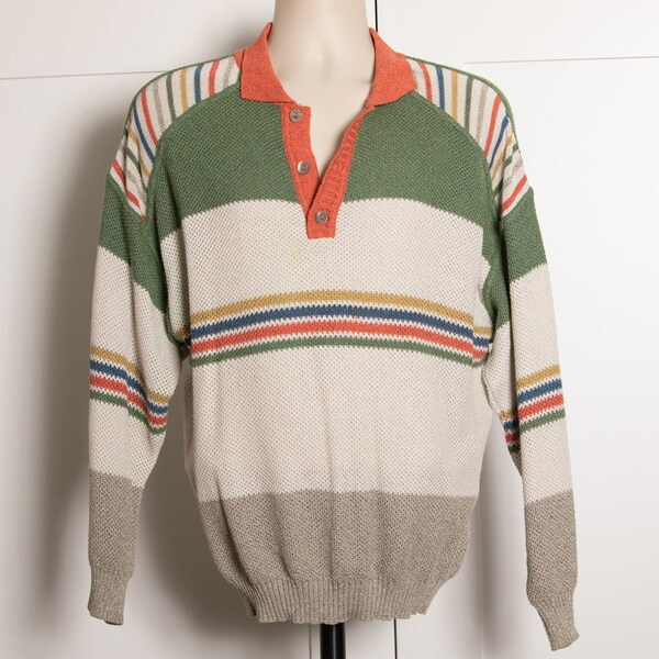 Mens Vintage Italian Knit Shirt Etsy