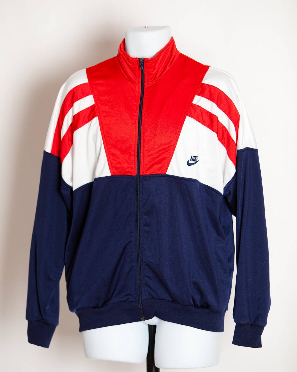 Vintage 90s NIKE Full Zip up Track Jacket Red White Blue Navy - Etsy