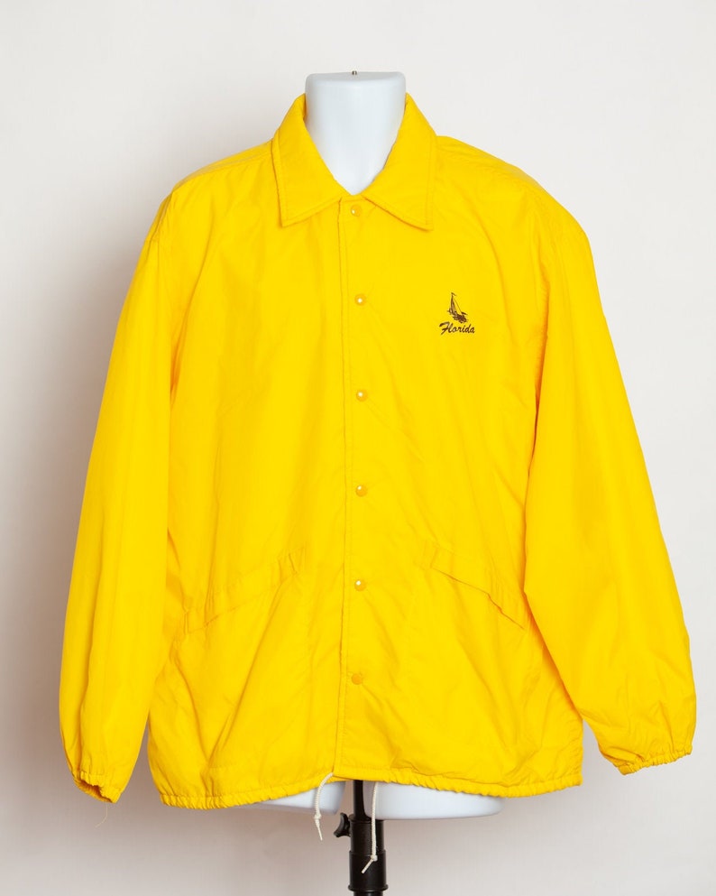 70s 80s Bright Yellow Jacket Florida Sailboat - Etsy