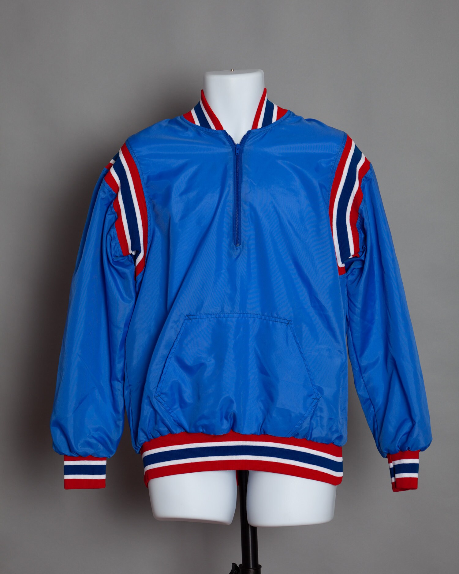 80s 90s Athletic Pullover Jacket Red 