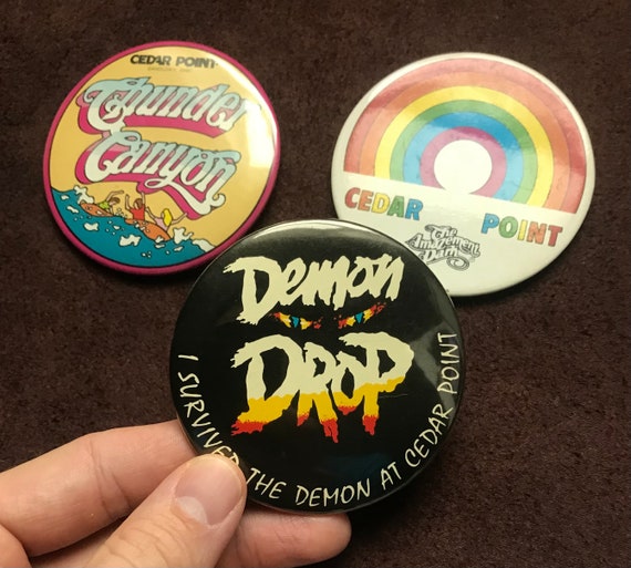 Vintage CEDAR POINT Pinback Buttons - 3 buttons - image 2