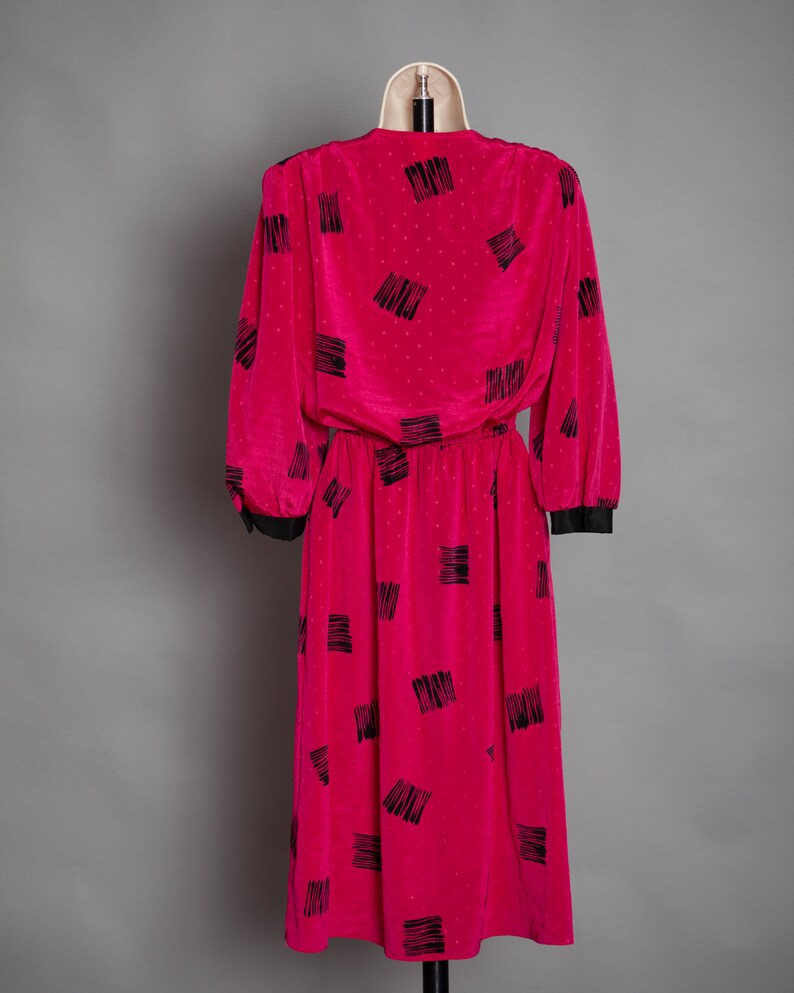 Vintage 80s 90s Women/'s Fuchsia and Black