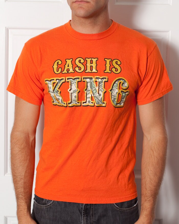 Unisex Tshirt CASH IS KING Orange M Etsy