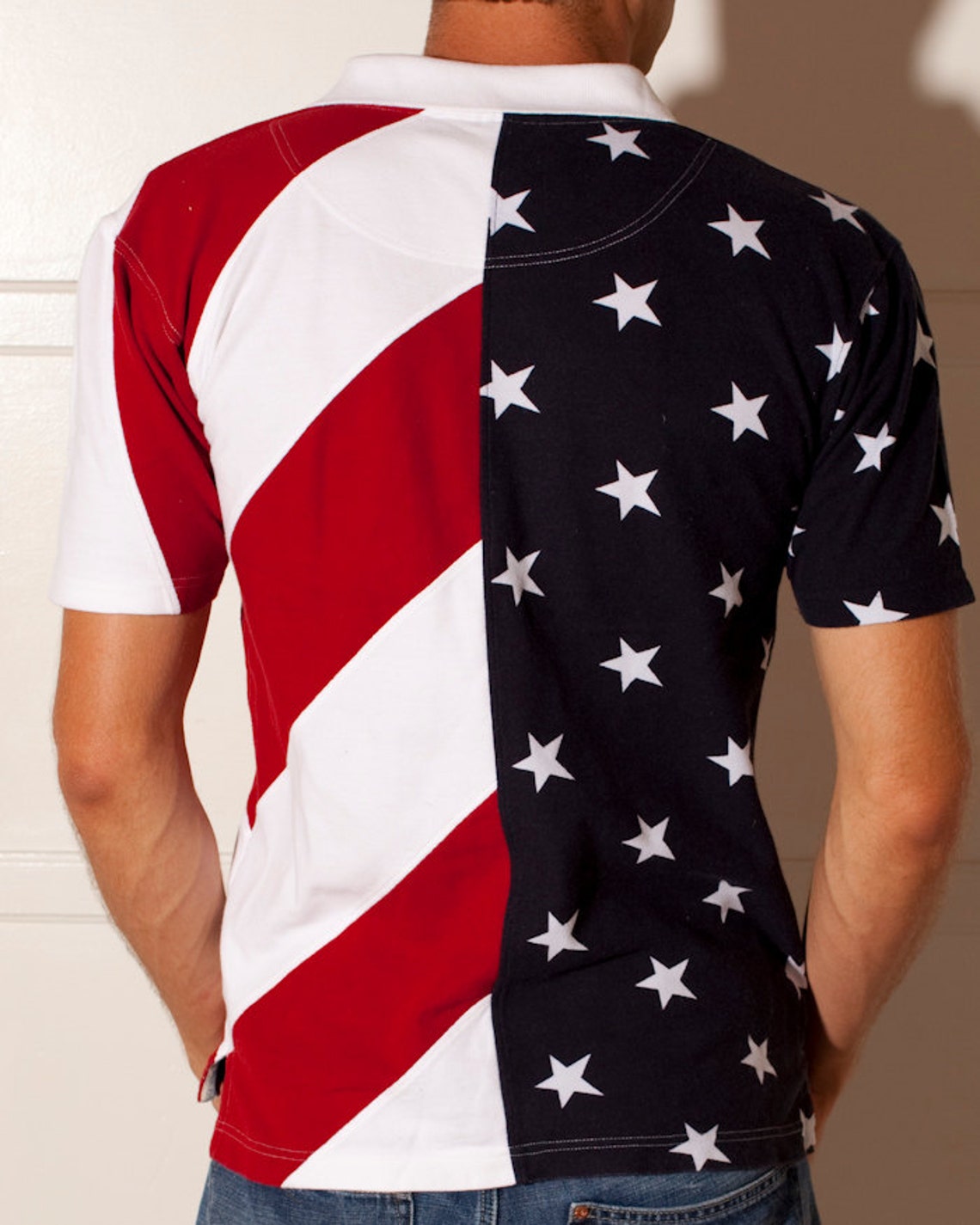 American Flag Polo Shirt Go Team USA S Etsy