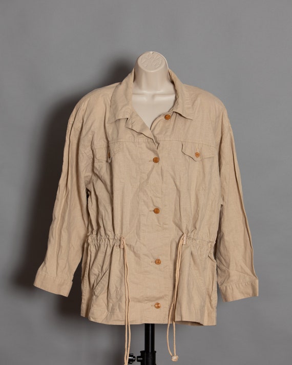 90s Khaki Women's Button Front Jacket Top - DOCKE… - image 5