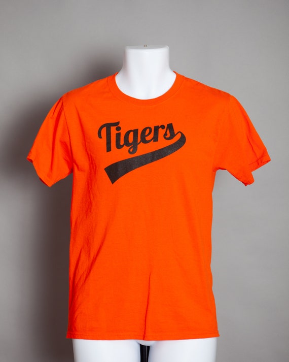 80s 90s Orange and Black Tigers 15 T-shirt S - Etsy