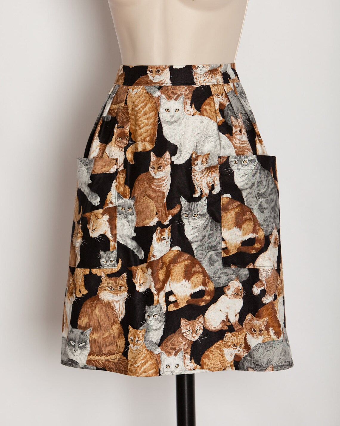 Awesome Homemade Cat Print Apron Two Large Pockets Etsy