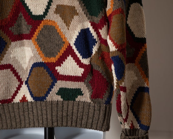 Vintage 90s Colorful men's Sweater - image 7