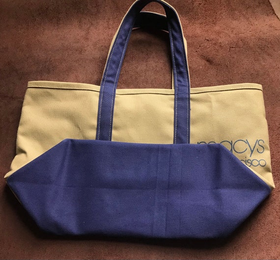 Bolso de mano MACYS SAN FRANCISCO de los a os 80 azul marino caqui