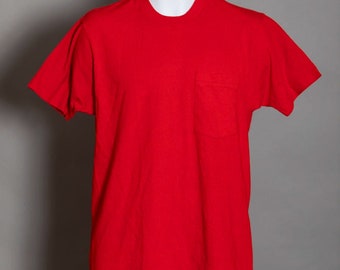 80s 90s Solid Red Tshirt - Fruit of The Loom