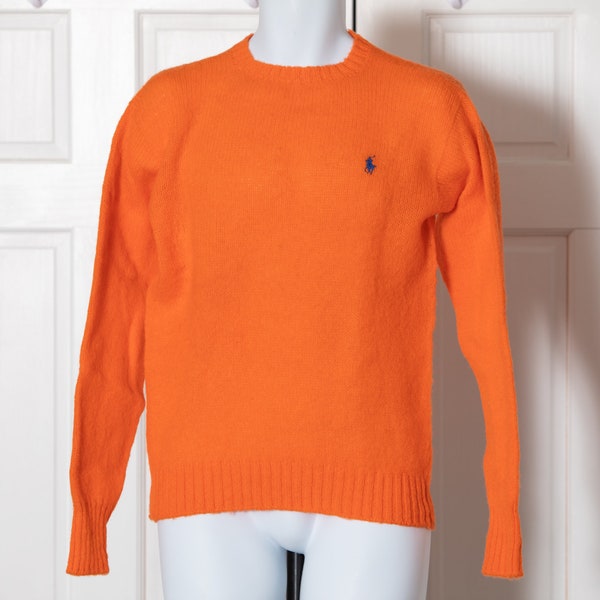 90s 2000s POLO Ralph Lauren Bright Orange wool sweater - 38