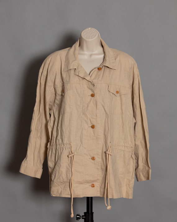 90s Khaki Women's Button Front Jacket Top - DOCKE… - image 8