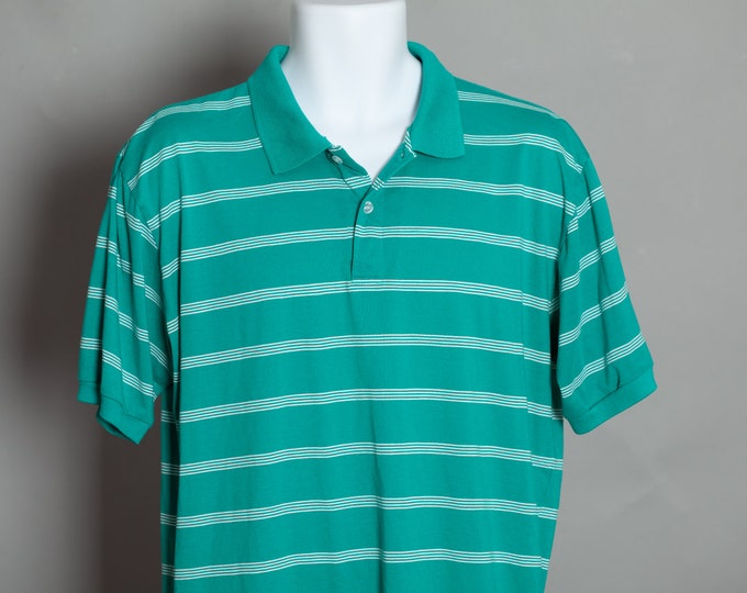 80s 90s Men's Striped Polo Shirt - Etsy