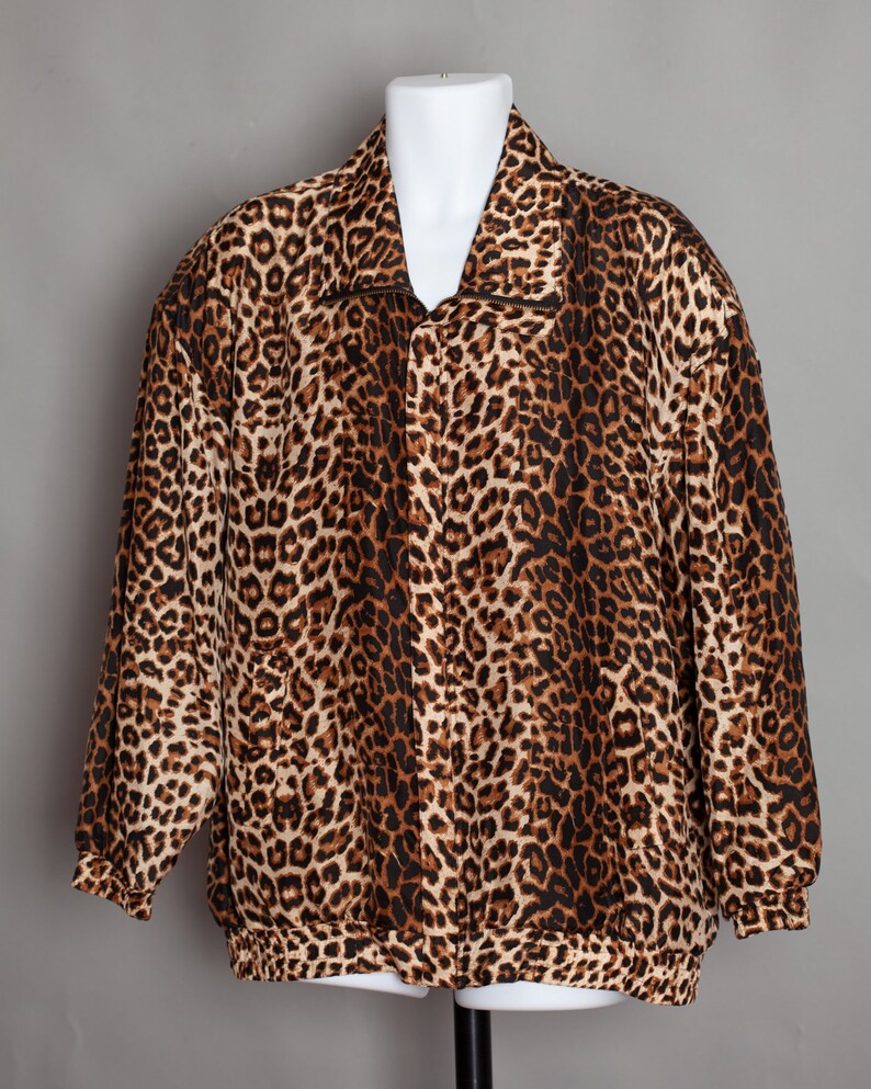 FUDA International Casual Corner Woman Leopard Print 80s 90s Windbreaker