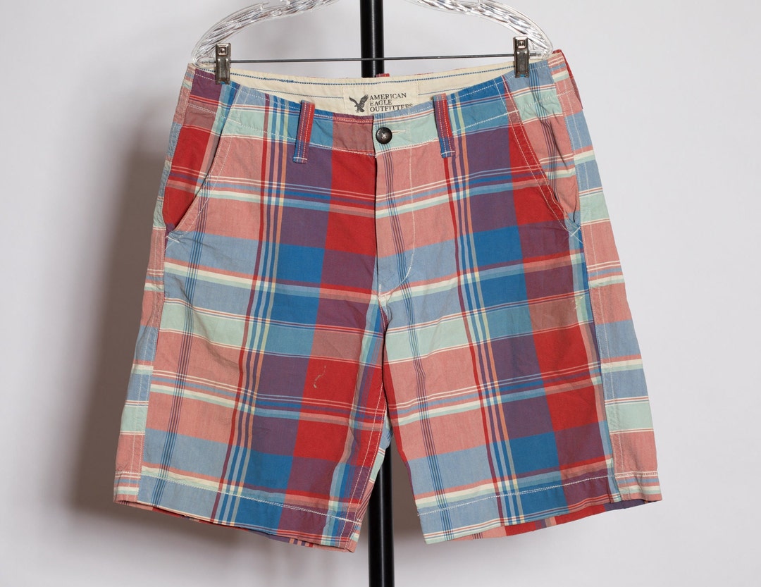 Early 2000s Plaid Shorts Red and Blue 34 - Etsy Singapore