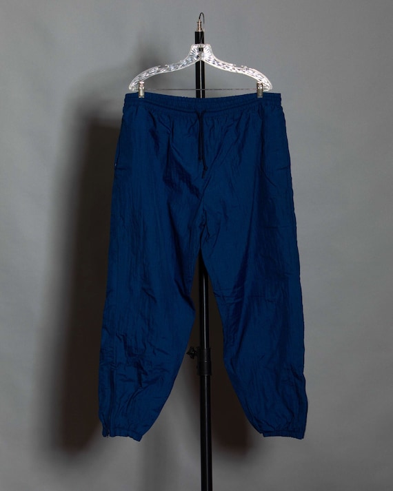 90s Navy Blue Windbreaker Pants XL - Etsy