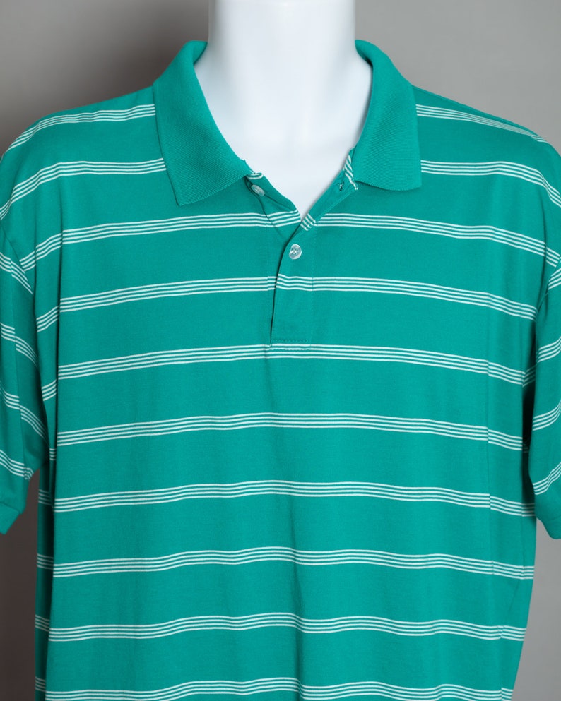 80s 90s Men's Striped Polo Shirt | Etsy