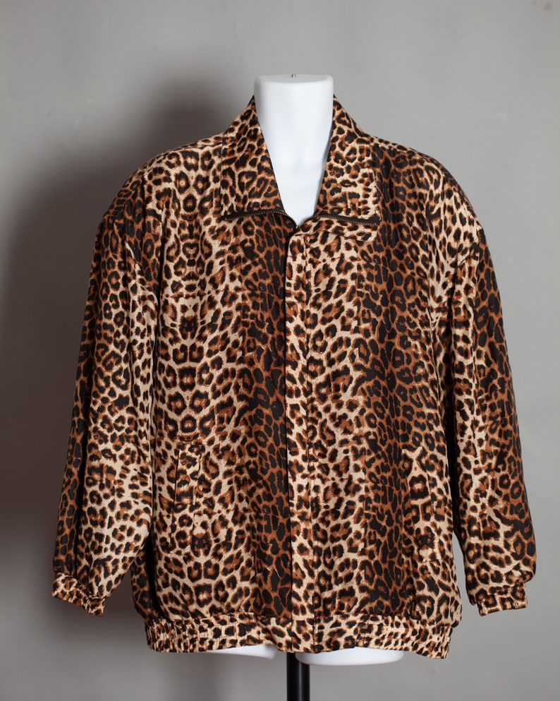 FUDA International Casual Corner Woman Leopard Print 80s 90s Windbreaker