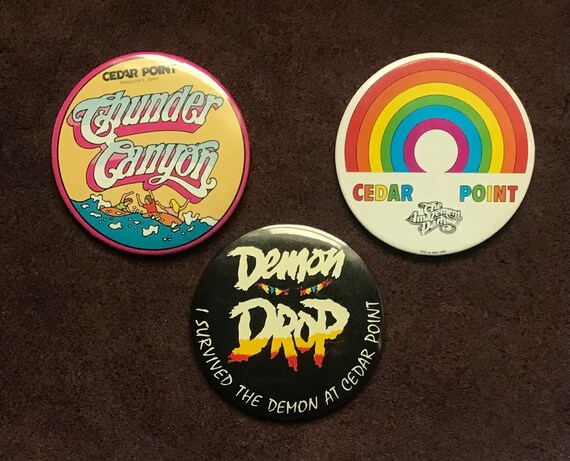 Vintage CEDAR POINT Pinback Buttons - 3 buttons - image 1