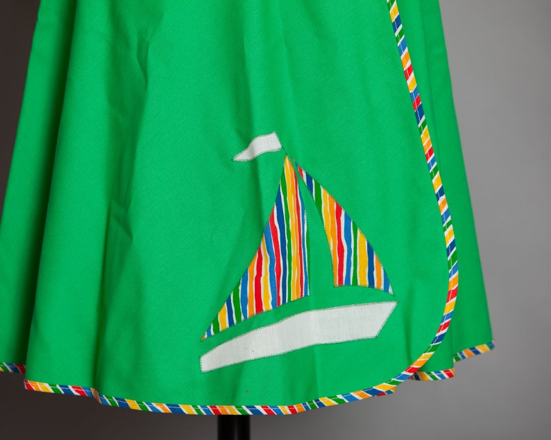 Women/'s 70s 80s Rainbow Sailboat Wrap Skirt