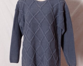 Vintage 90s Womens Diamond Latticed Sweater - PAUL HARRIS Design