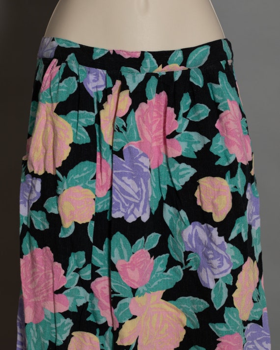 80s 90s Colorful Women's Floral Skirt - Danielle B - image 3