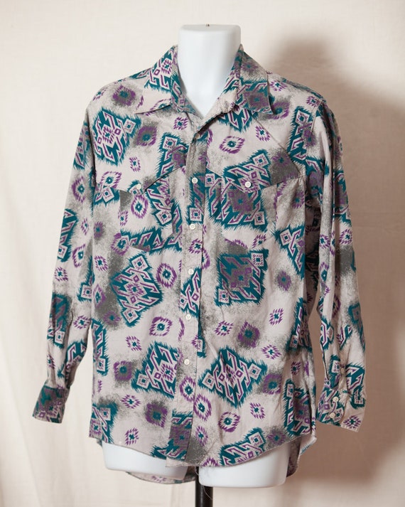 Awesome Vintage 80s 90s Men's Button Down Western… - image 1