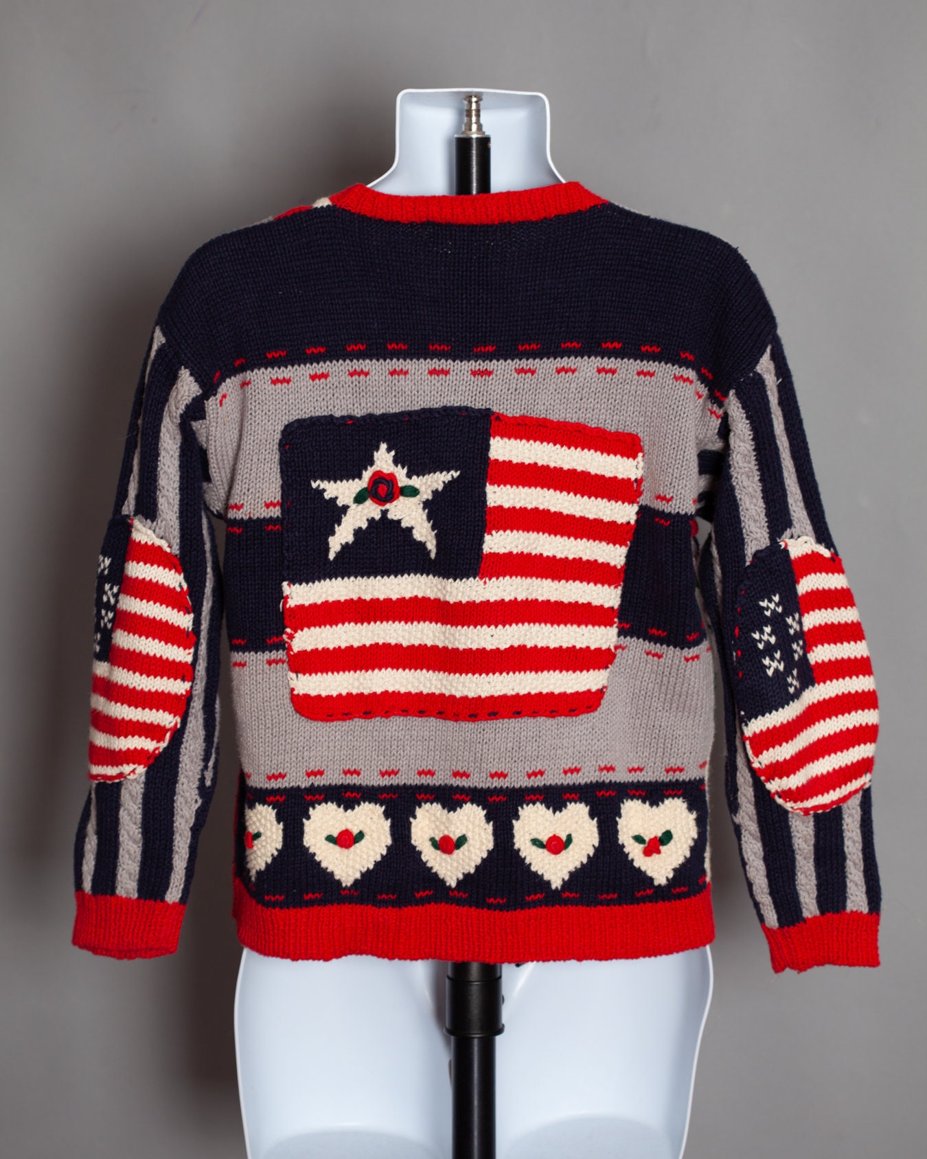 vintage broken sweater USA 星条旗 L - ニット