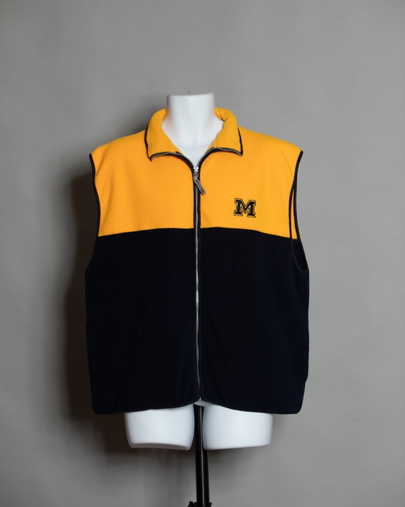 90s 00s University Of Michigan Fleece Vest - RED O