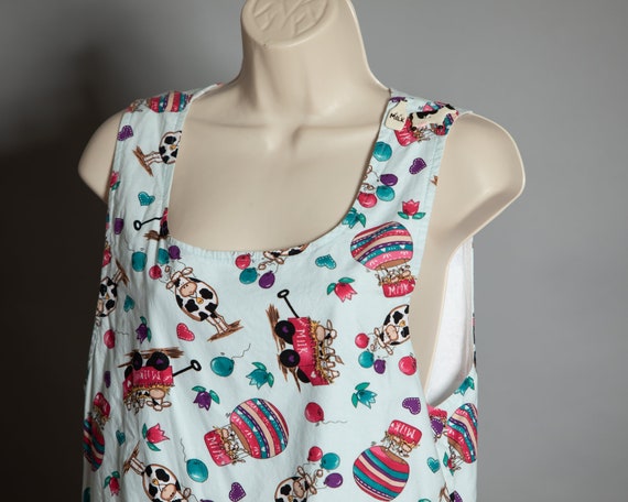 80s 90s Women's Cow Pattern Homemade Sleeveless S… - image 8