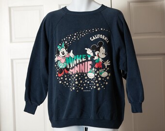 80s 90s MICKEY MINNIE CALIFORNIA Navy Sweatshirt