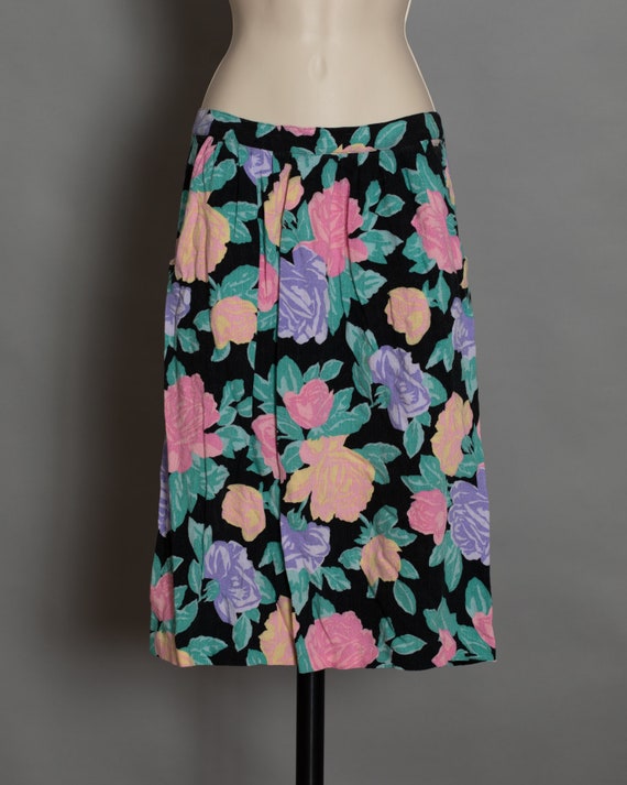80s 90s Colorful Women's Floral Skirt - Danielle B - image 2